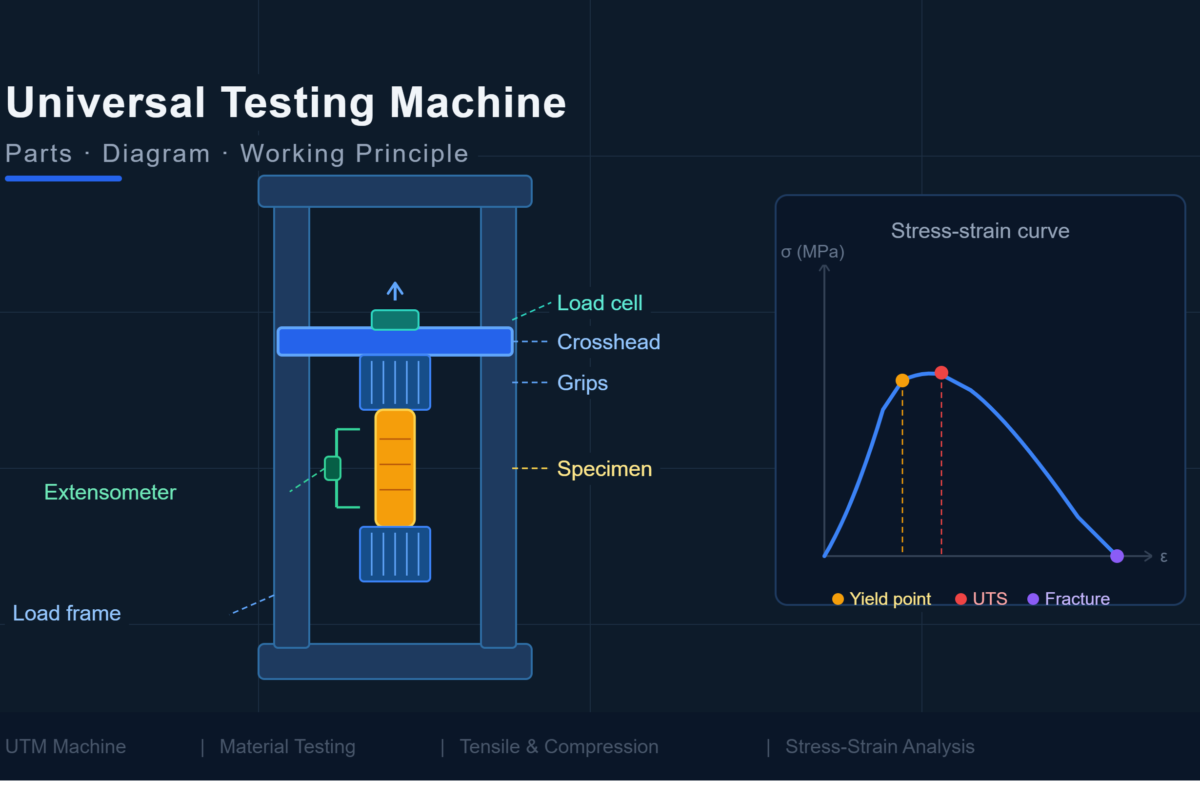 universal testing machine diagram