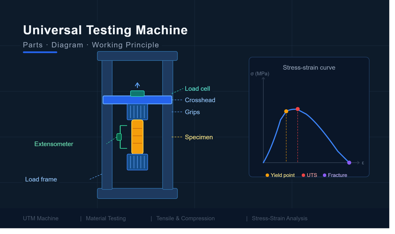 universal testing machine diagram