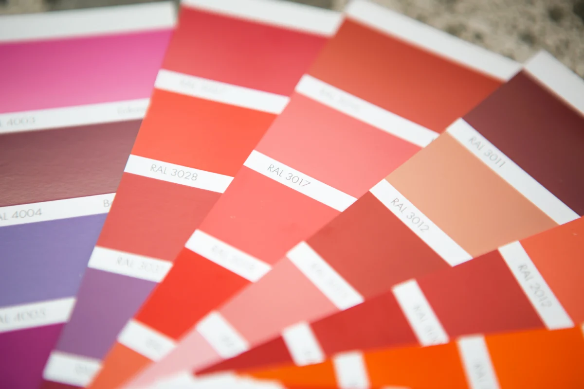 Pantone swatch fan deck used for textile color approval