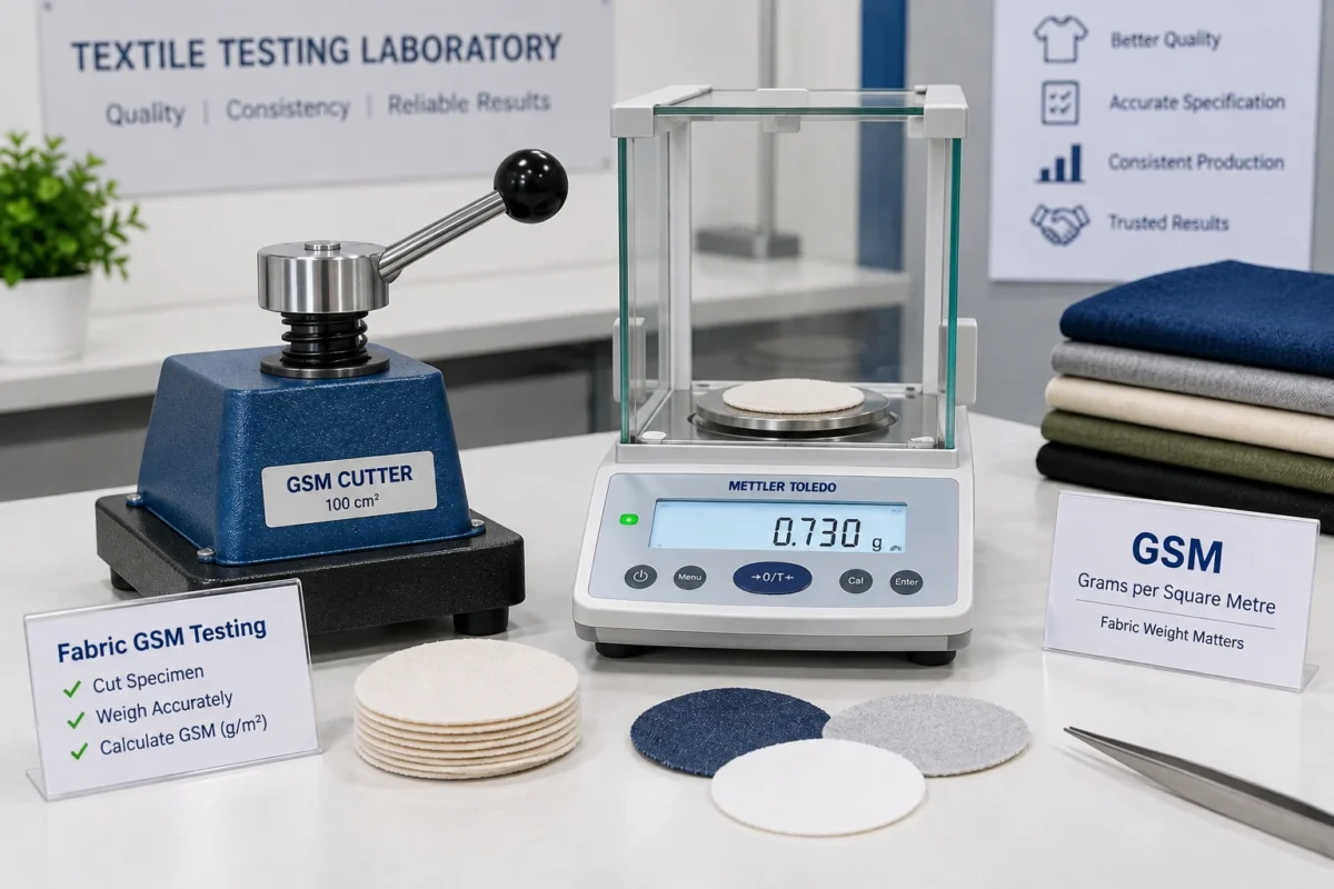 GSM Machine for fabric weight testing in textile laboratory