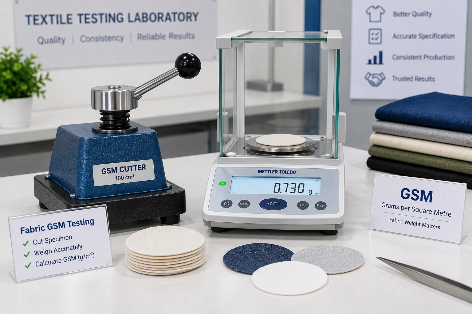 GSM Machine for fabric weight testing in textile laboratory